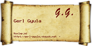 Gerl Gyula névjegykártya